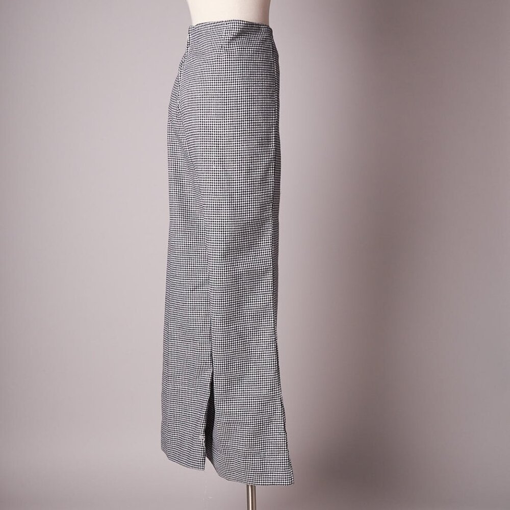 Vintage 1960s Wide Leg Houndstooth Pants Trousers
